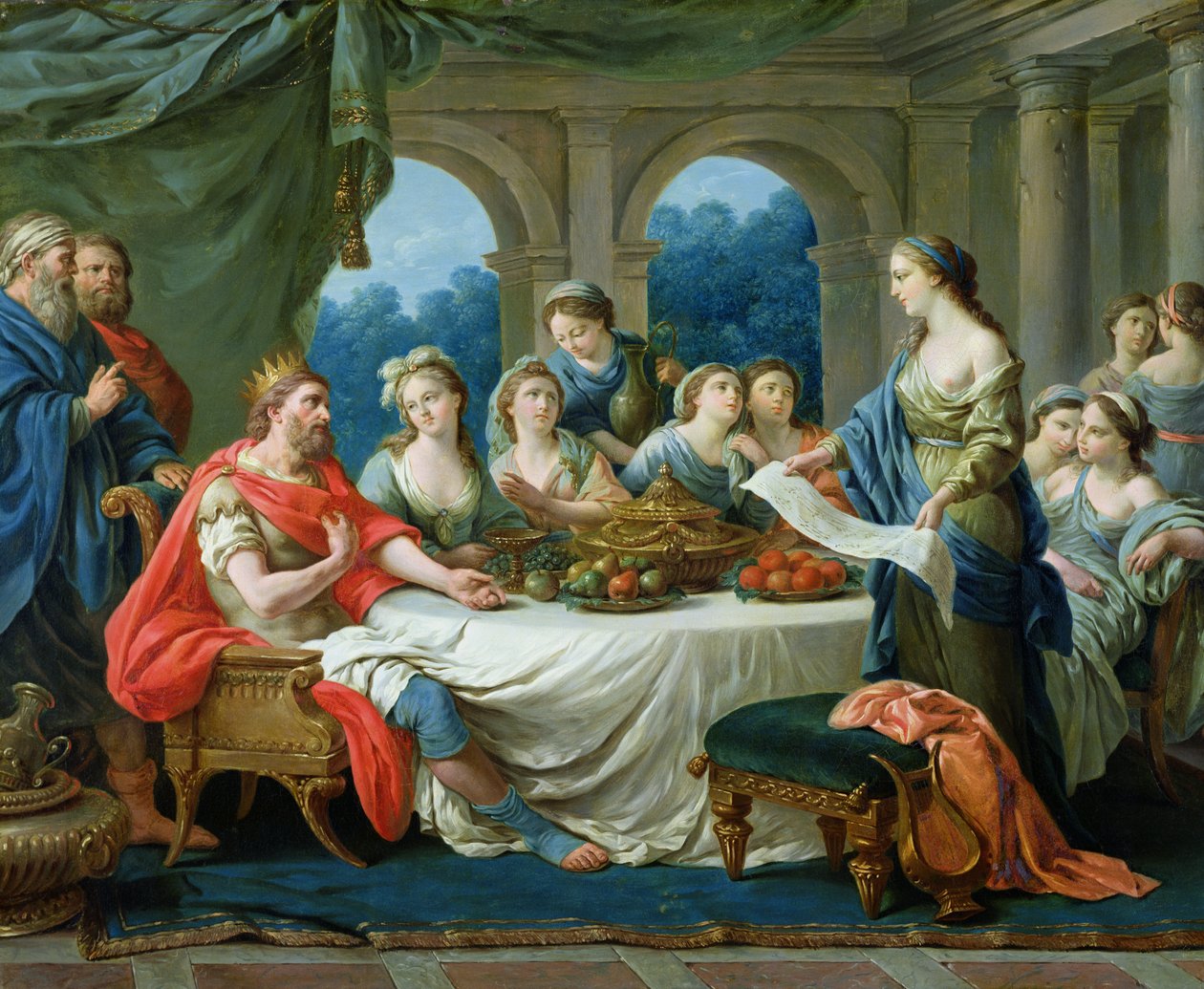 Ester ja Ahasverus, n. 1775-80 tekijältä Francois Langrenee