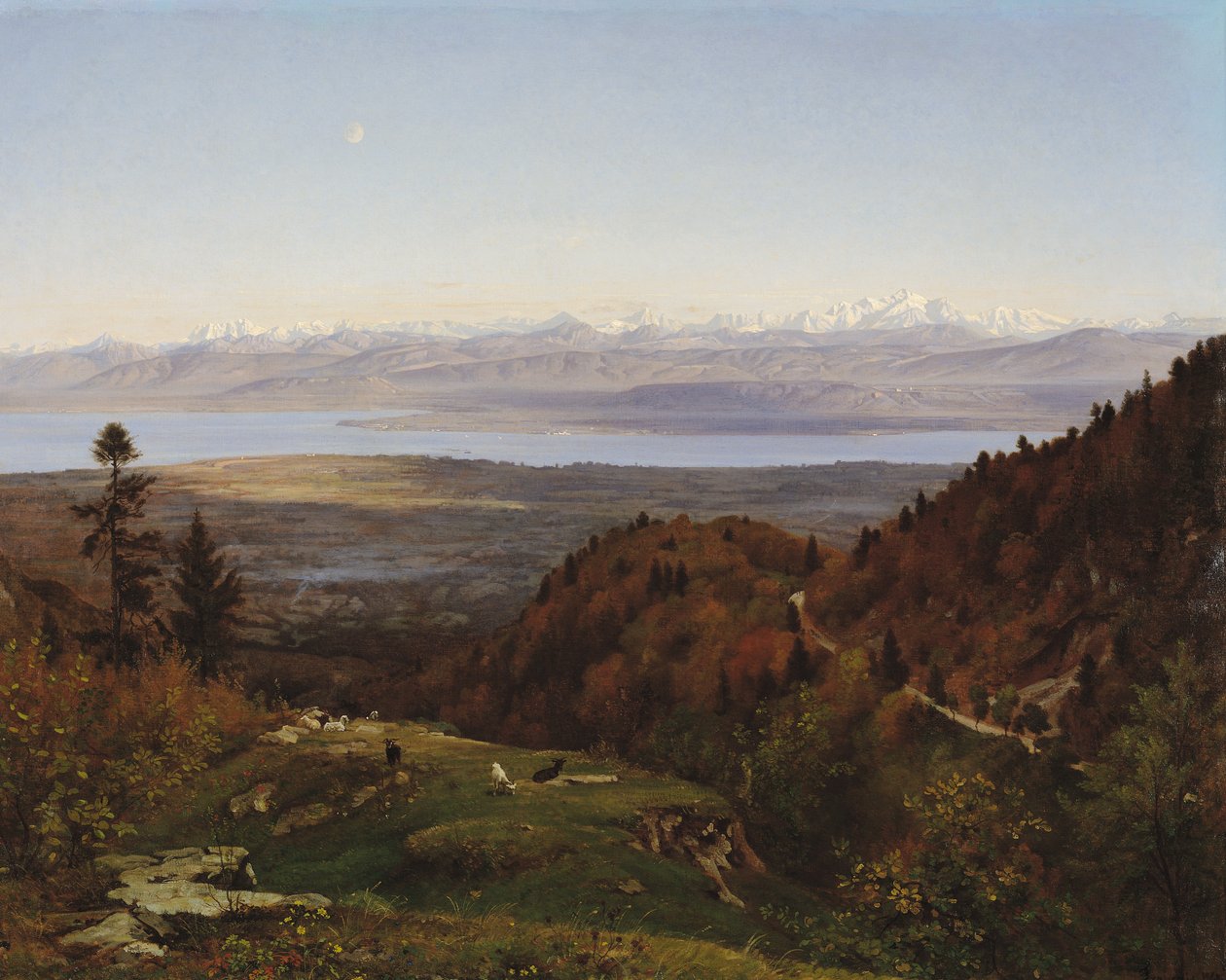 Mont-Blanc nähtynä Saint-Cerguesista, 1869 tekijältä Francois Louis Francais