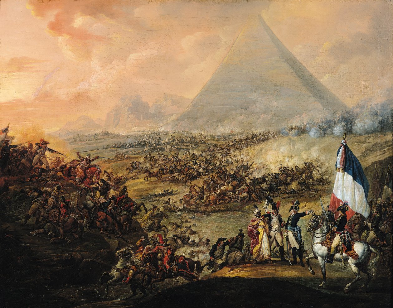 Pyramidien taistelu, 21. heinäkuuta 1798 tekijältä Francois Louis Joseph Watteau