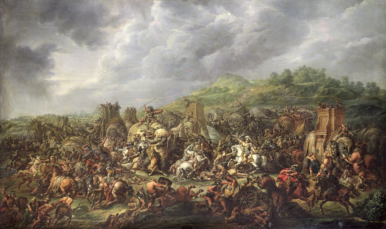 Aleksanteri Suuren Poruksen tappio (356-323 eKr.) 327 eaa. tekijältä Francois Louis Joseph Watteau