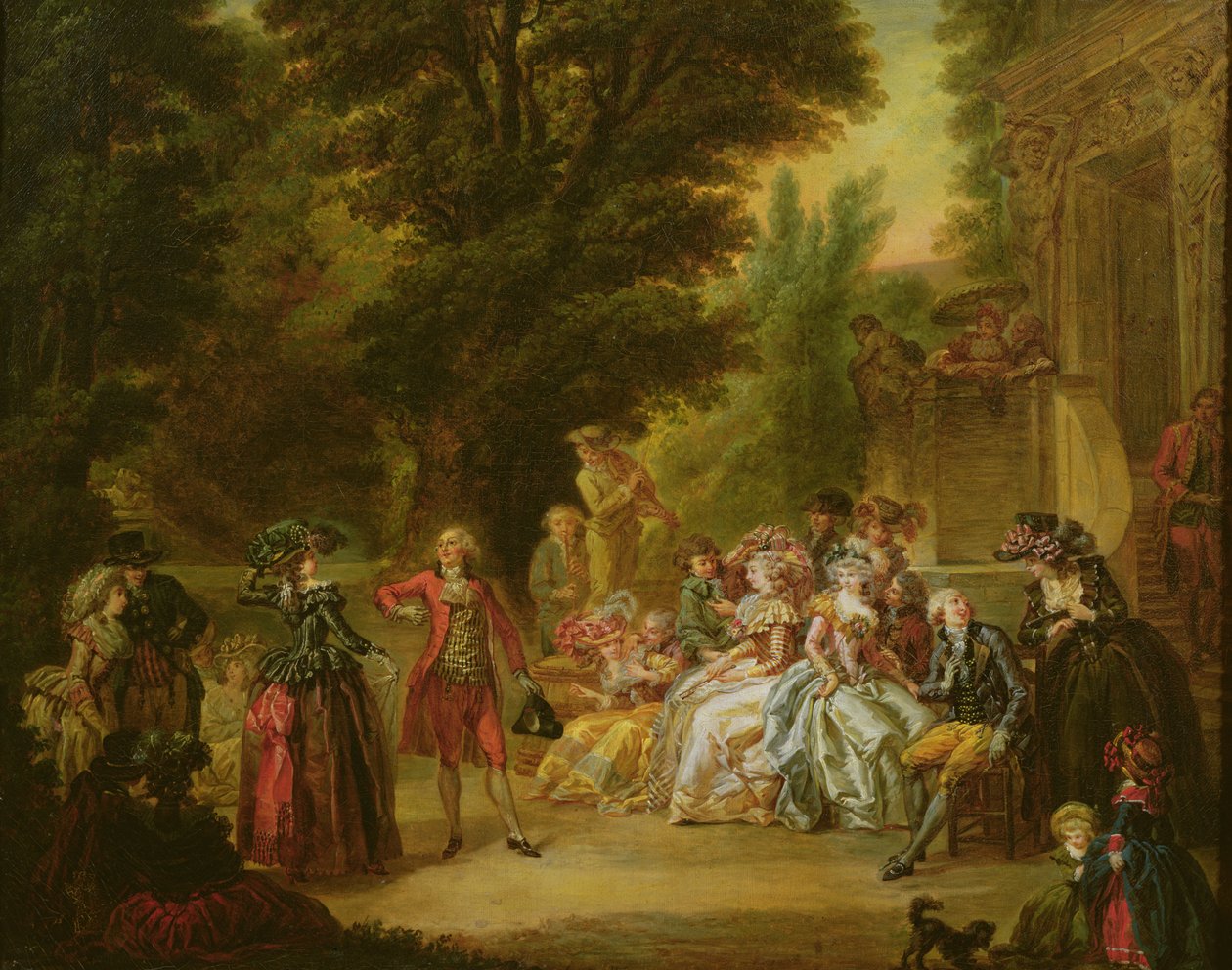 Menuetti tammen alla, 1787 tekijältä Francois Louis Joseph Watteau