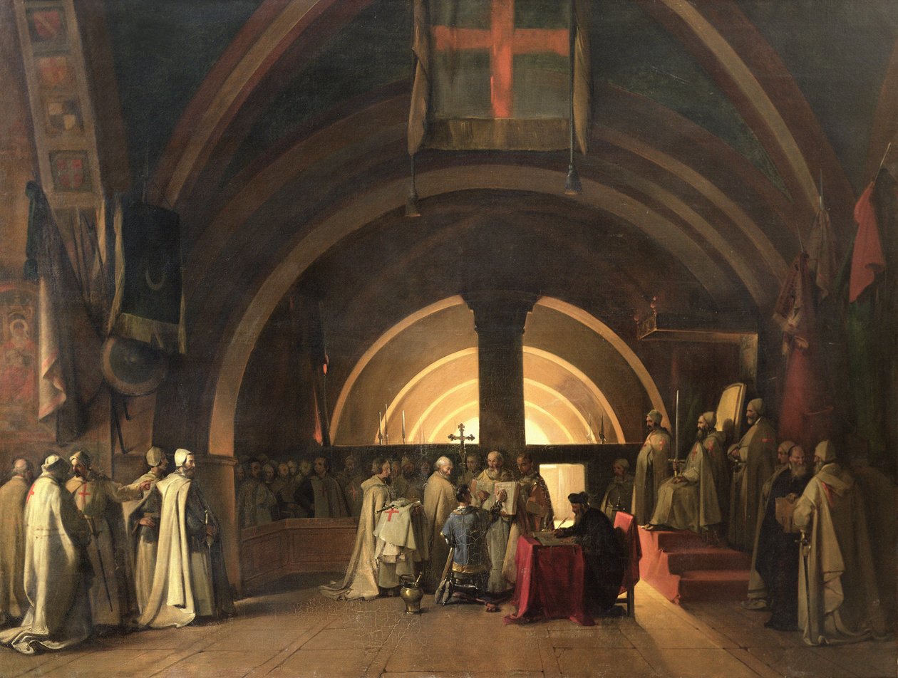 Jacques de Molayn vihkiminen temppeliritarikuntaan vuonna 1295 tekijältä Francois Marius Granet