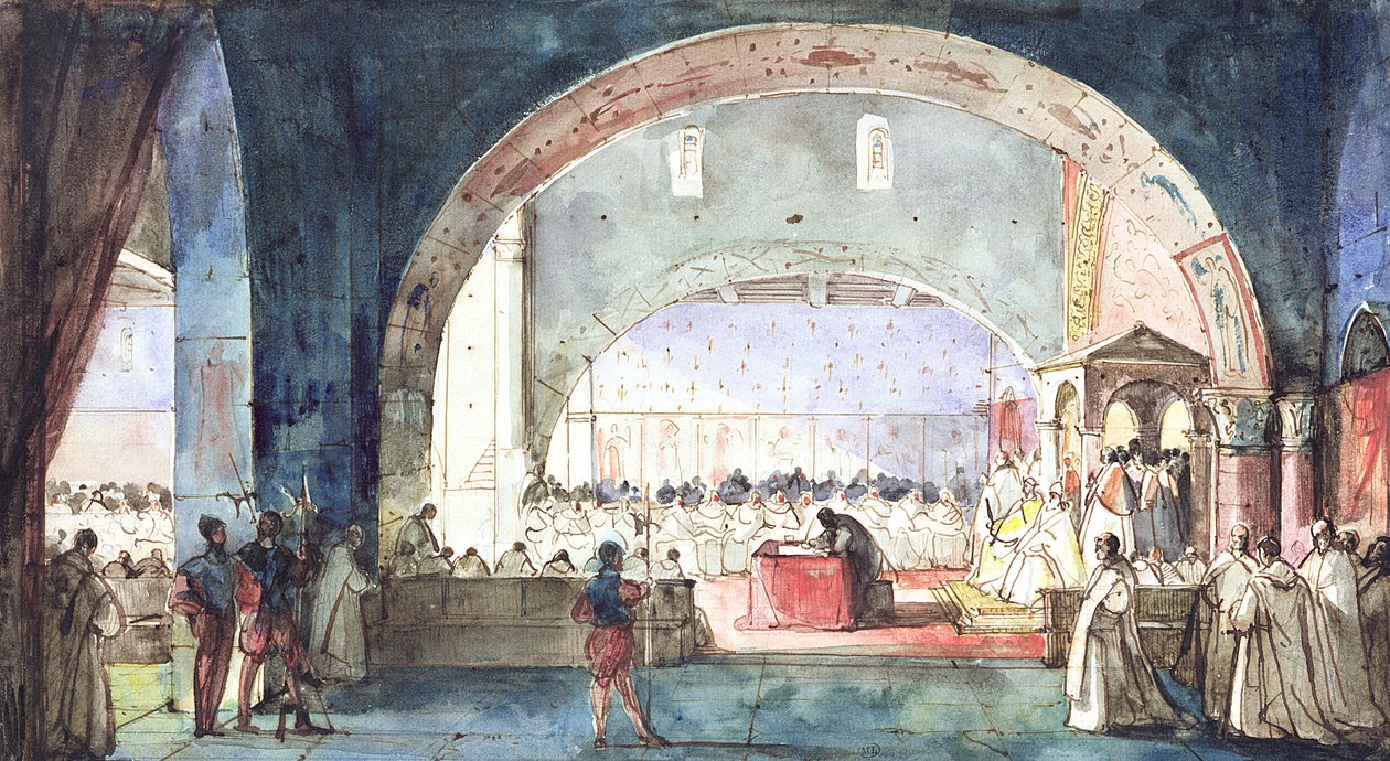 Temppeliritarikunnan kapitulin kokous Pariisissa vuonna 1147 tekijältä Francois Marius Granet
