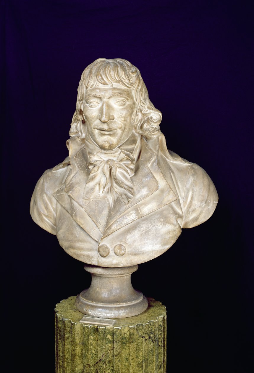 Camille Desmoulinsin muotokuva (1760-94) (kipsi) tekijältä Francois Martin