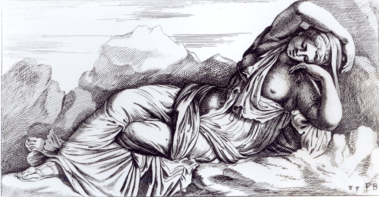 Augustus vei Kleopatran Roomaan Triumphissa, noin 1653 tekijältä Francois Perrier