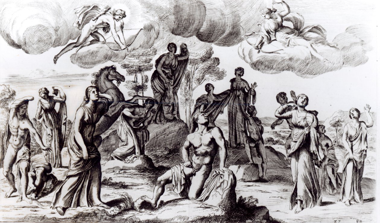 Niobe ja hänen lapsensa, n. 1653 tekijältä Francois Perrier