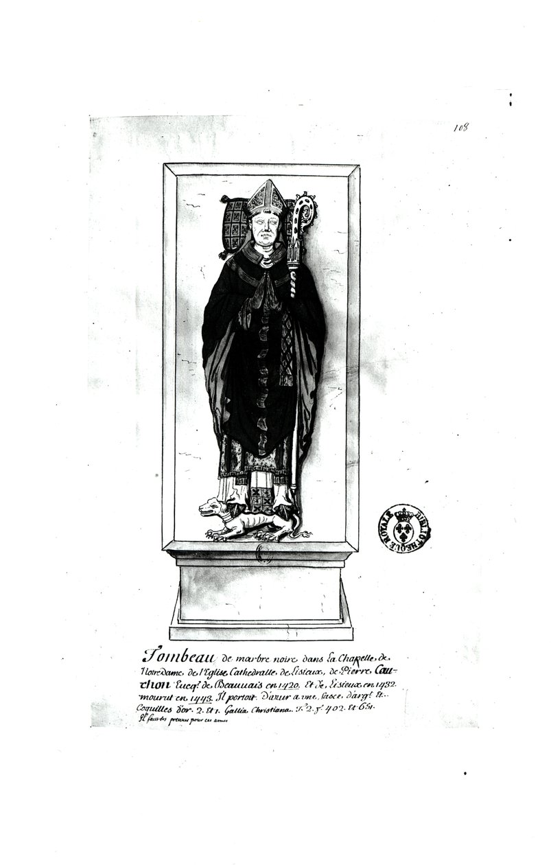 Pierre Cauchonin (1371-1442) hauta (kynä, muste ja wc paperilla) tekijältä Francois Roger de Gaignieres