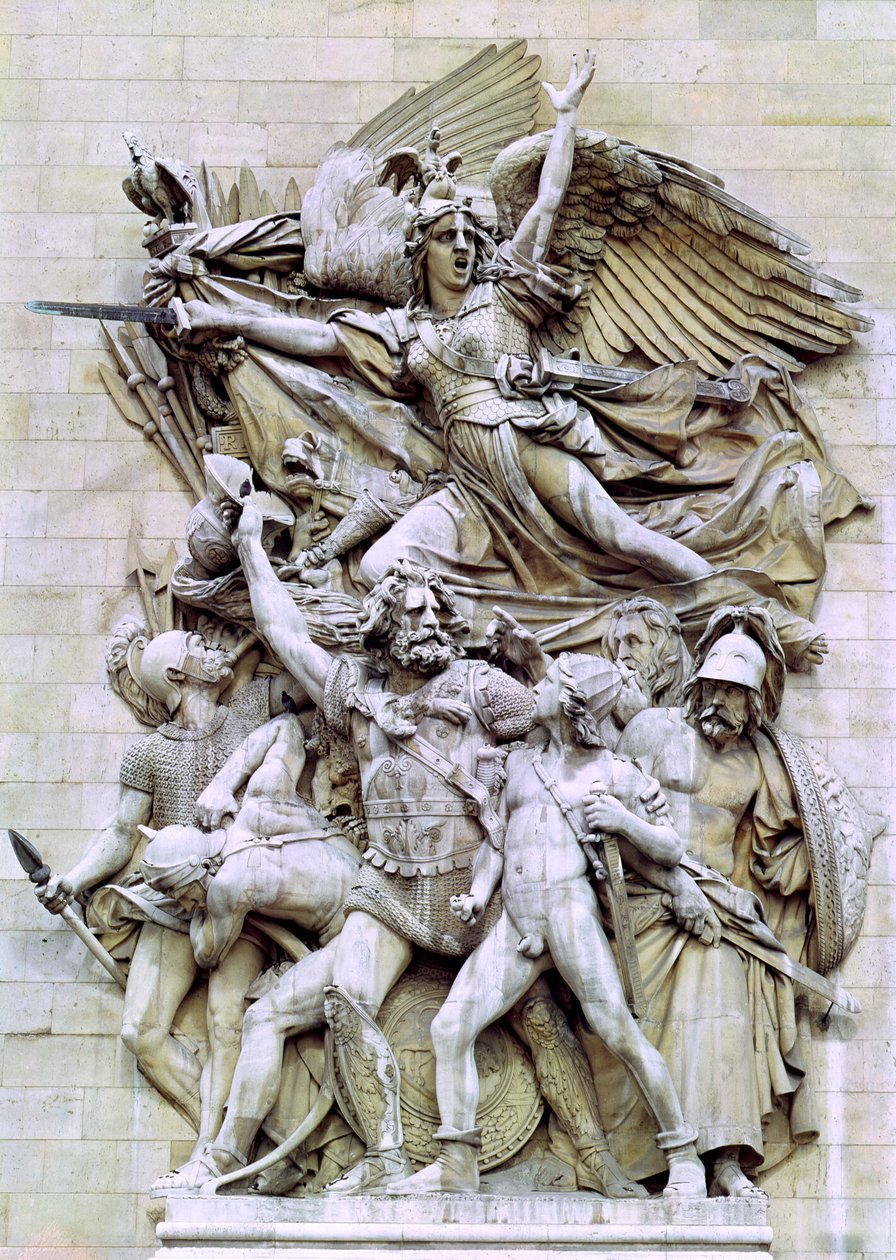 La Marseillaise, yksityiskohta Riemukaaren itäpuolelta, 1832-35 tekijältä Francois Rude
