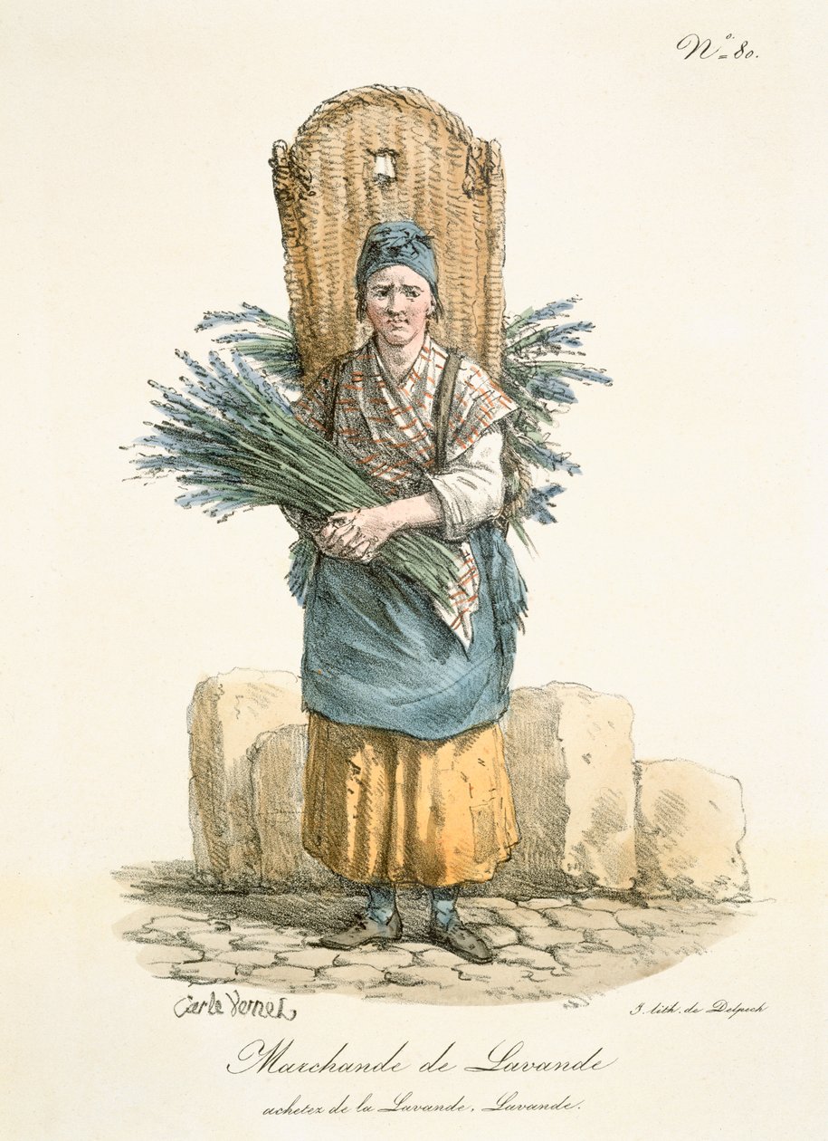 Pariisin laventelimyyjä, n. 1820 tekijältä Francois Seraphin Delpech