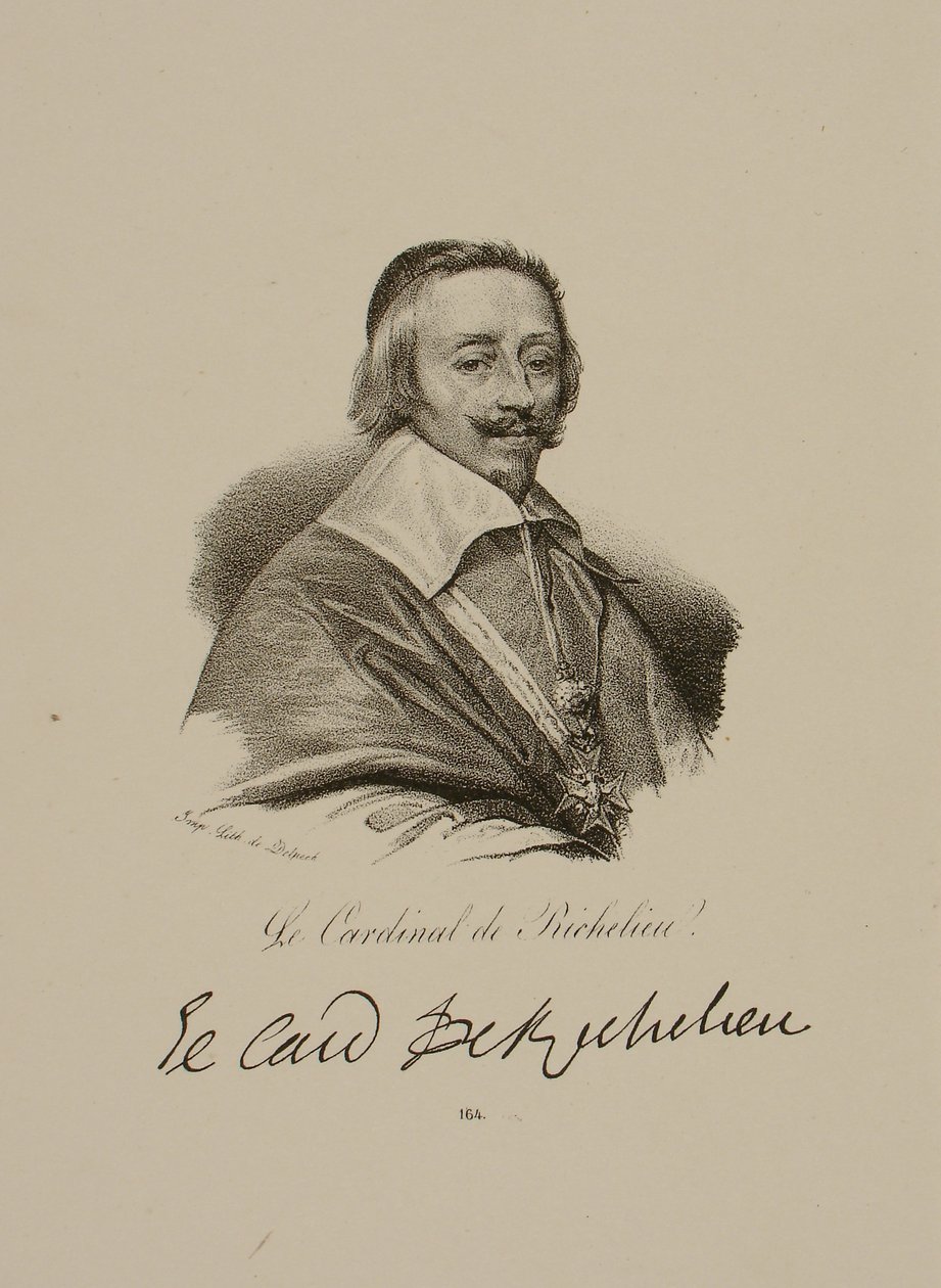 Armand Jean du Plessisin, kardinaalin ja Richelieun herttuan (1585-1642) muotokuva tekijältä Francois Seraphin Delpech