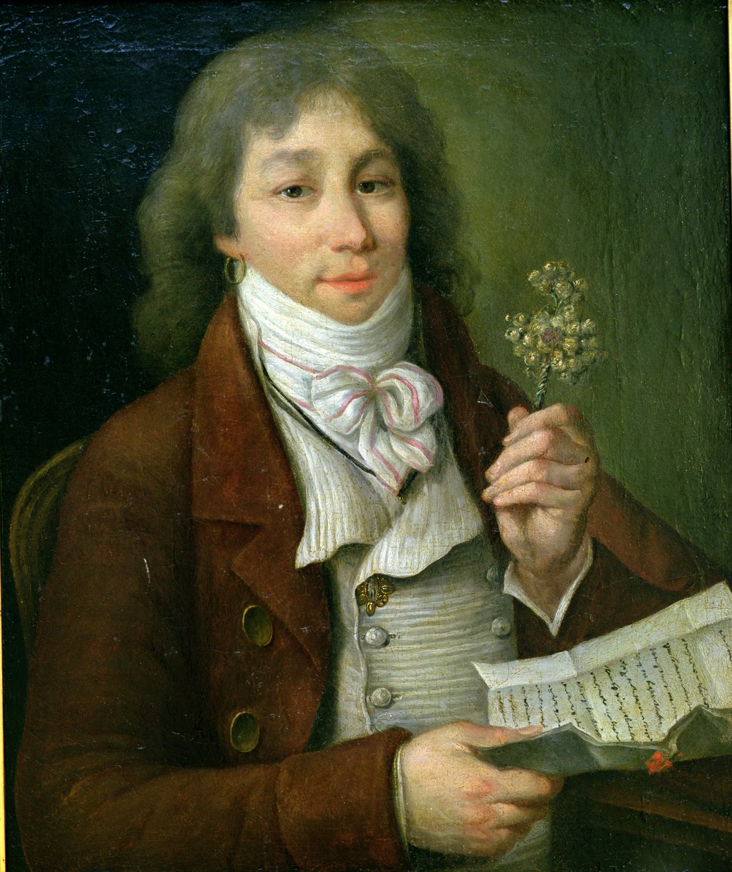 Muotokuva Fabre dEglantinesta (1750-94) kultaisella eglantiinillaan tekijältä Francois Thomire