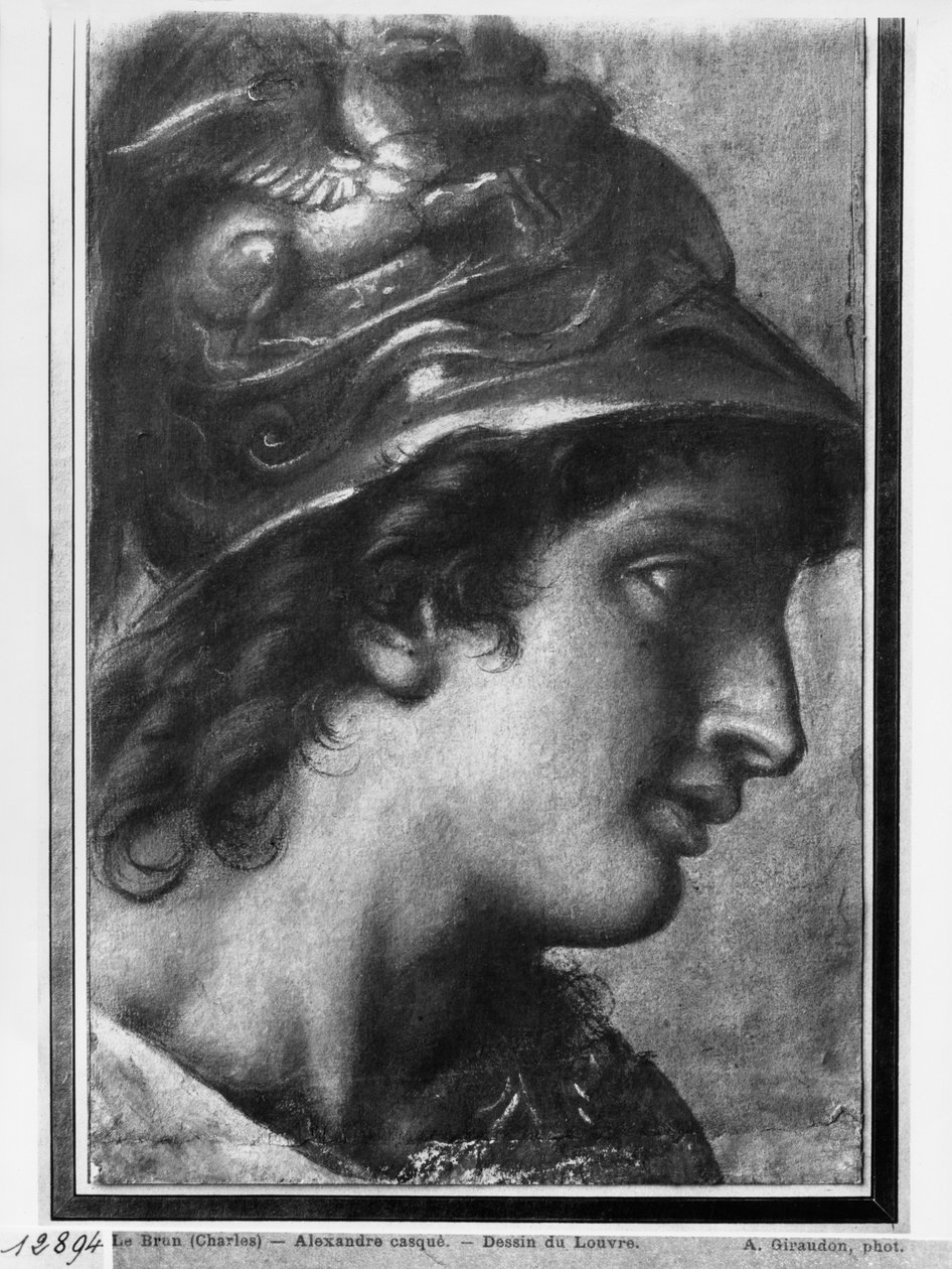 Aleksanteri Suuri, tutkimus Charles Le Brunin maalaukselle "Dariuksen teltta" Versaillesissa (pastelli beigelle paperille) tekijältä Francois Verdier
