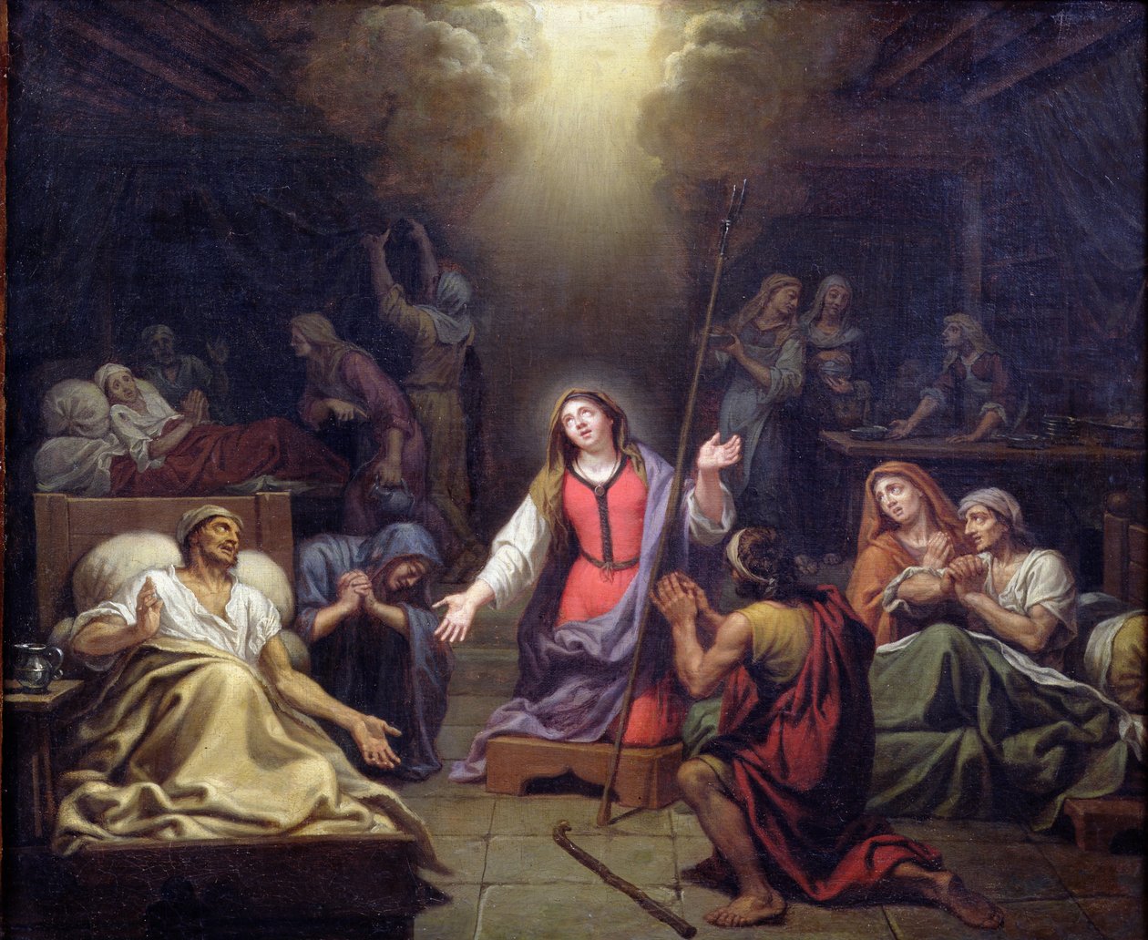 St. Genevieve suojelee sairaita, 1680 tekijältä Francois Verdier