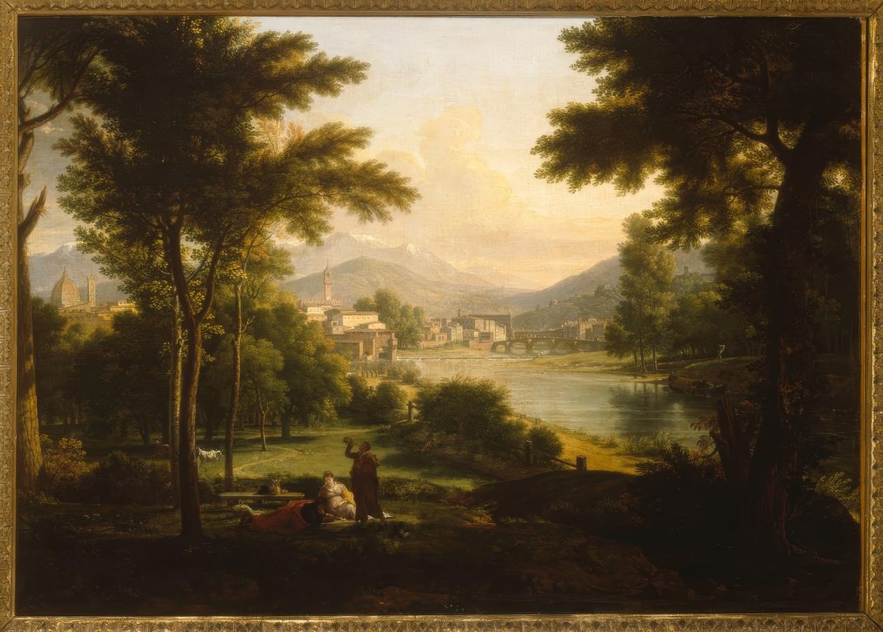 Florenz, Stadtansicht / Gemälde, 1813, von F.X.Fabre tekijältä Francois Xavier Fabre