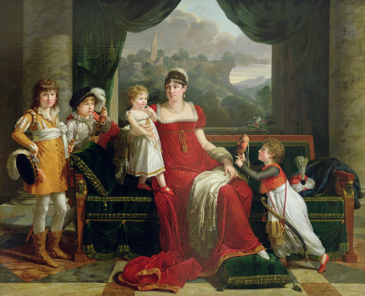 Feltren herttuatar ja hänen lapsensa, 1810 tekijältä Francois Xavier Fabre