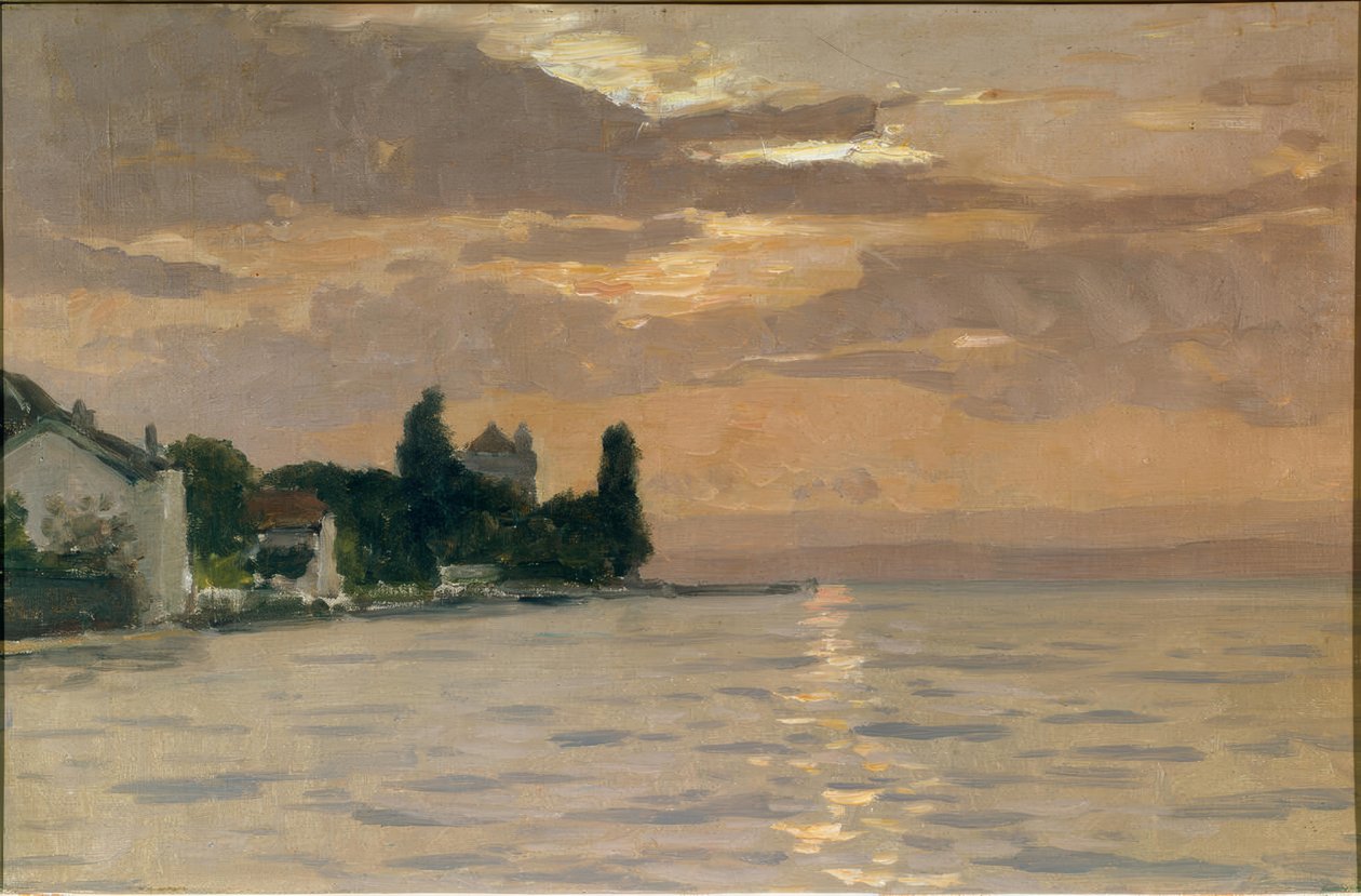 Järvi ja Jura Savoyn rannalta tekijältä Francois-Louis-David Bocion