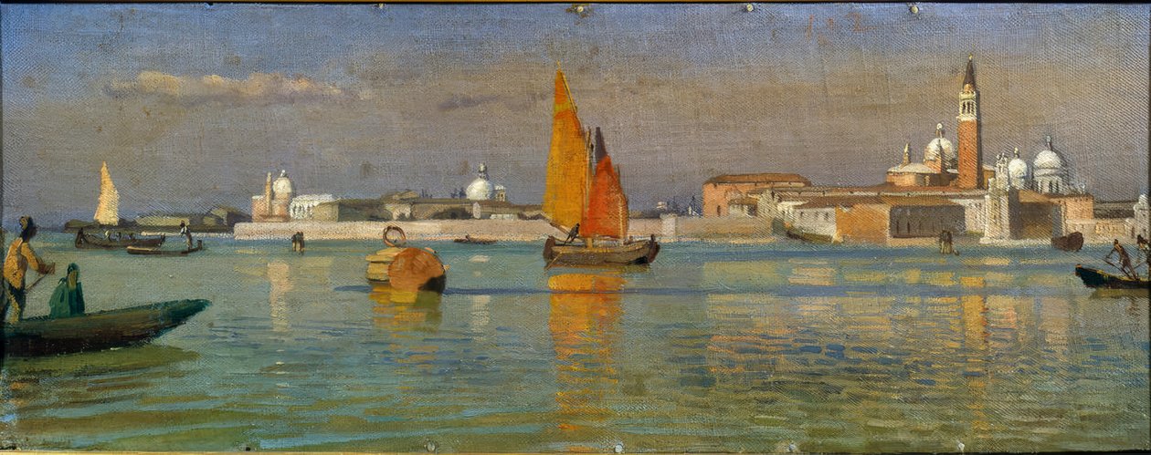 Näkymä Venetsiasta: San Giorgio Maggiore tekijältä Francois-Louis-David Bocion