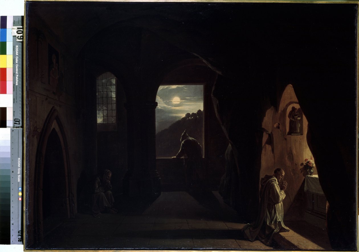 "Munkit luolassa" (Munkit luolassa) François Marius Granetin (1775-1849) maalaus 1800-luvun alku Koko 74,5x100 cm Eremitaaši, Pietari tekijältä Francois Marius Granet