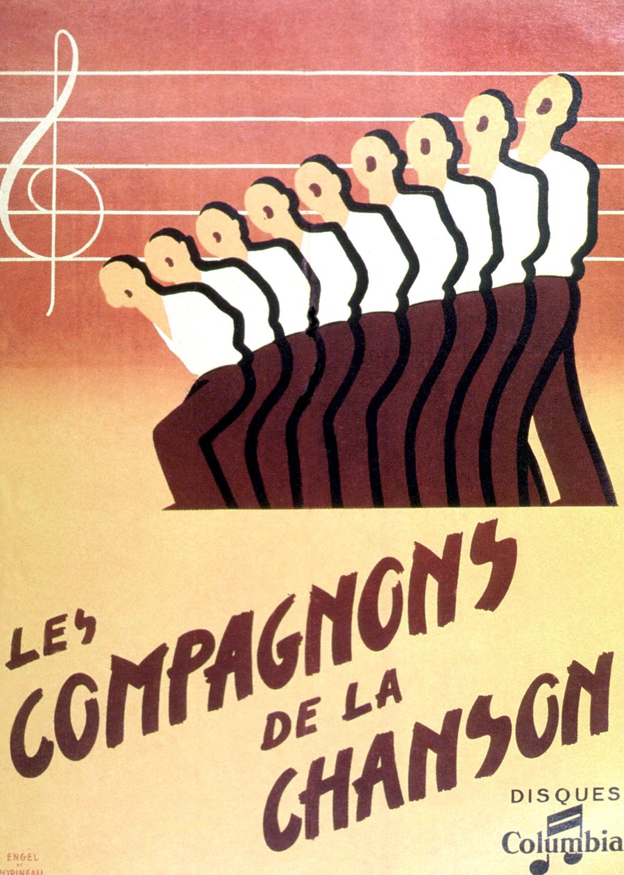 "Les Compagnons de la chanson" (laulun säveltäjät) tekijältä Francois emile Popineau