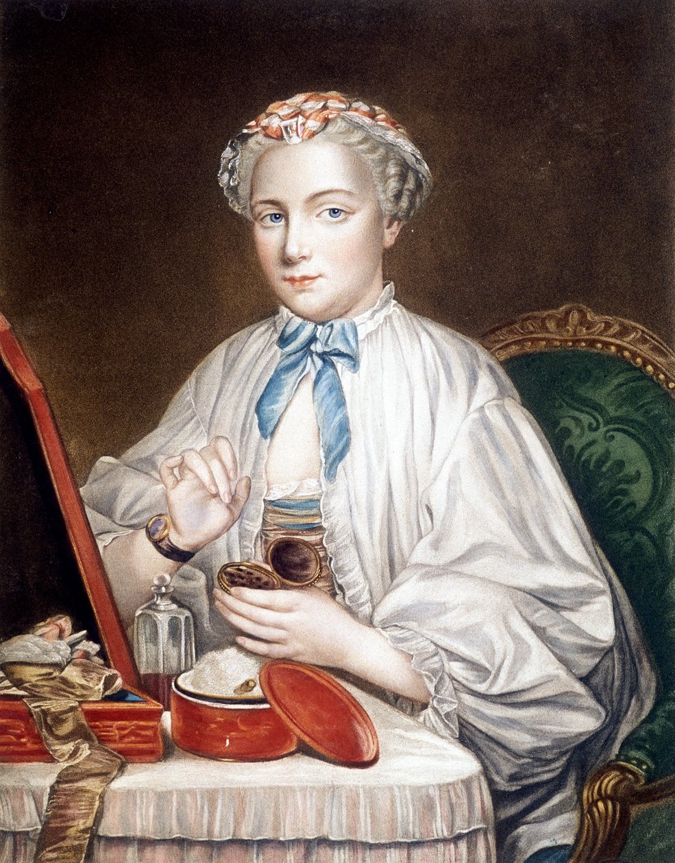 François Boucherin (1703-1770) kaiverrus maalauksesta kankaalle. tekijältä Francois (after) Boucher