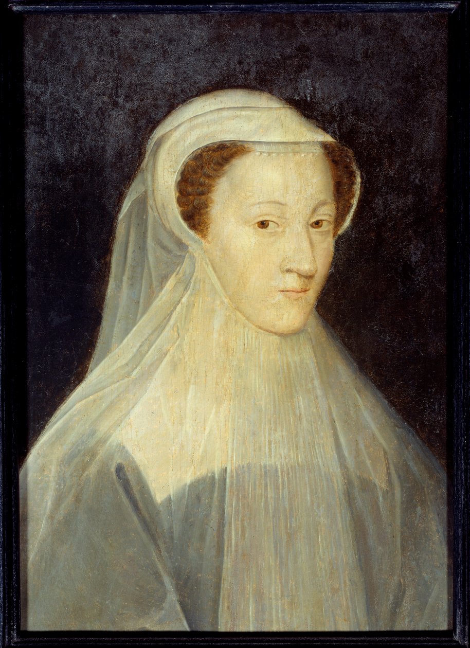 Muotokuva Ranskan kuningattaresta ja Skotlannin kuningattaresta Marie Stuartista (1542-1587) suruasussa. François Clouet