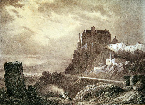 Stirlingin linna, kaiverrus Villeneuve tekijältä Francois Alexandre Pernot
