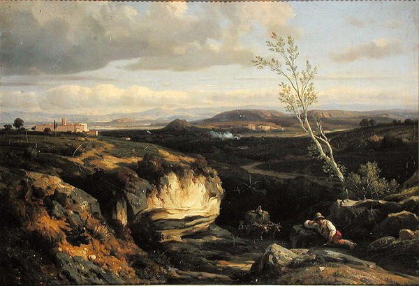 italialainen maisema tekijältä Francois Antoine Leon Fleury
