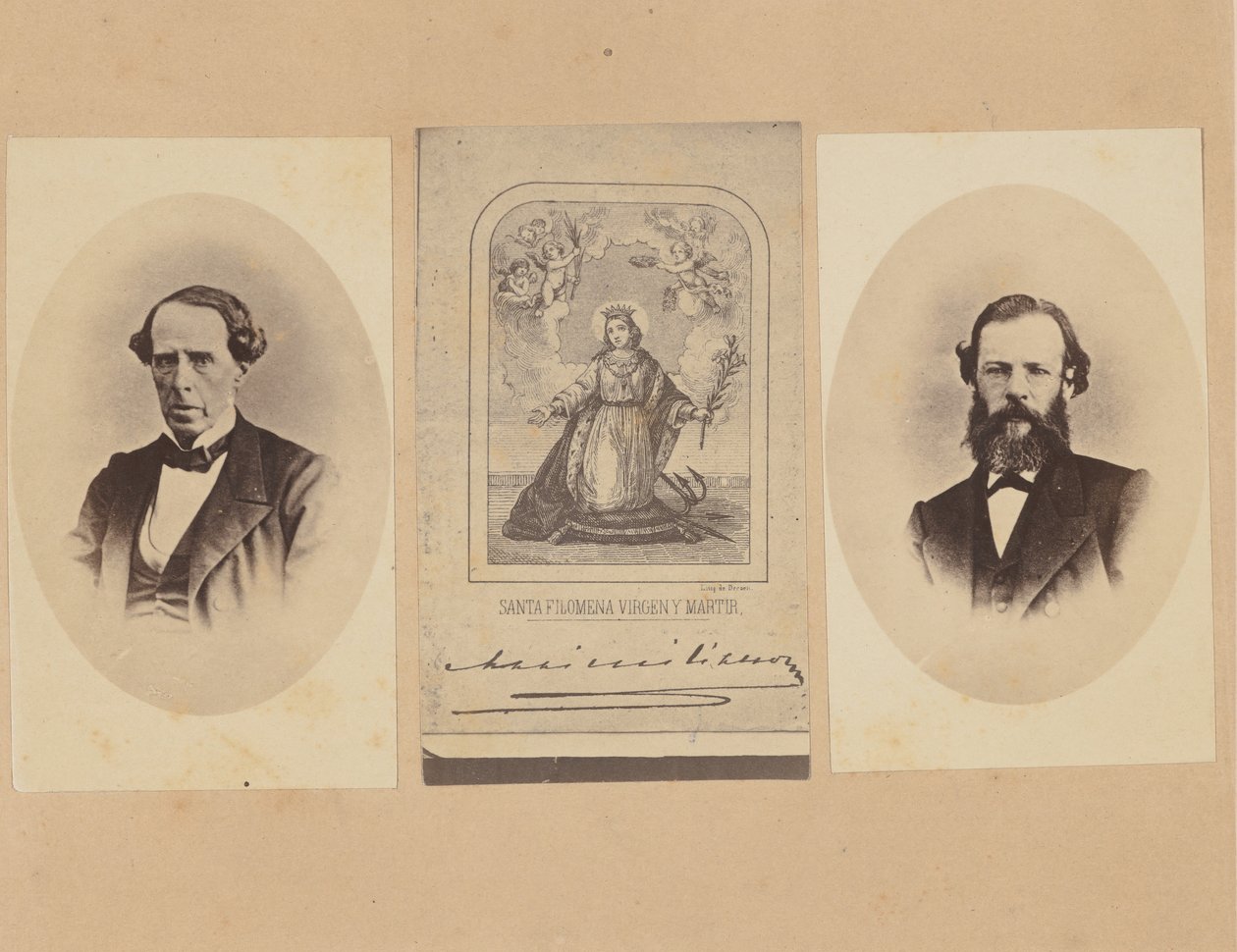 [Paroni von Magnus, Meksikon keisari Maximilianin nimikirjoitus, tohtori Bosch], 1867. tekijältä Francois Aubert