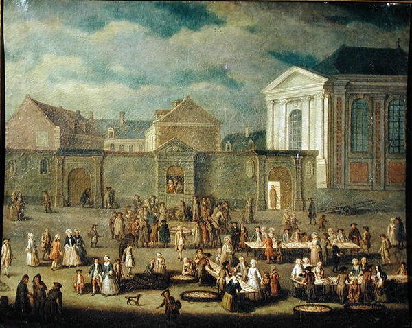Kalamarkkinat Cambraissa, 1778 tekijältä Francois Aubert