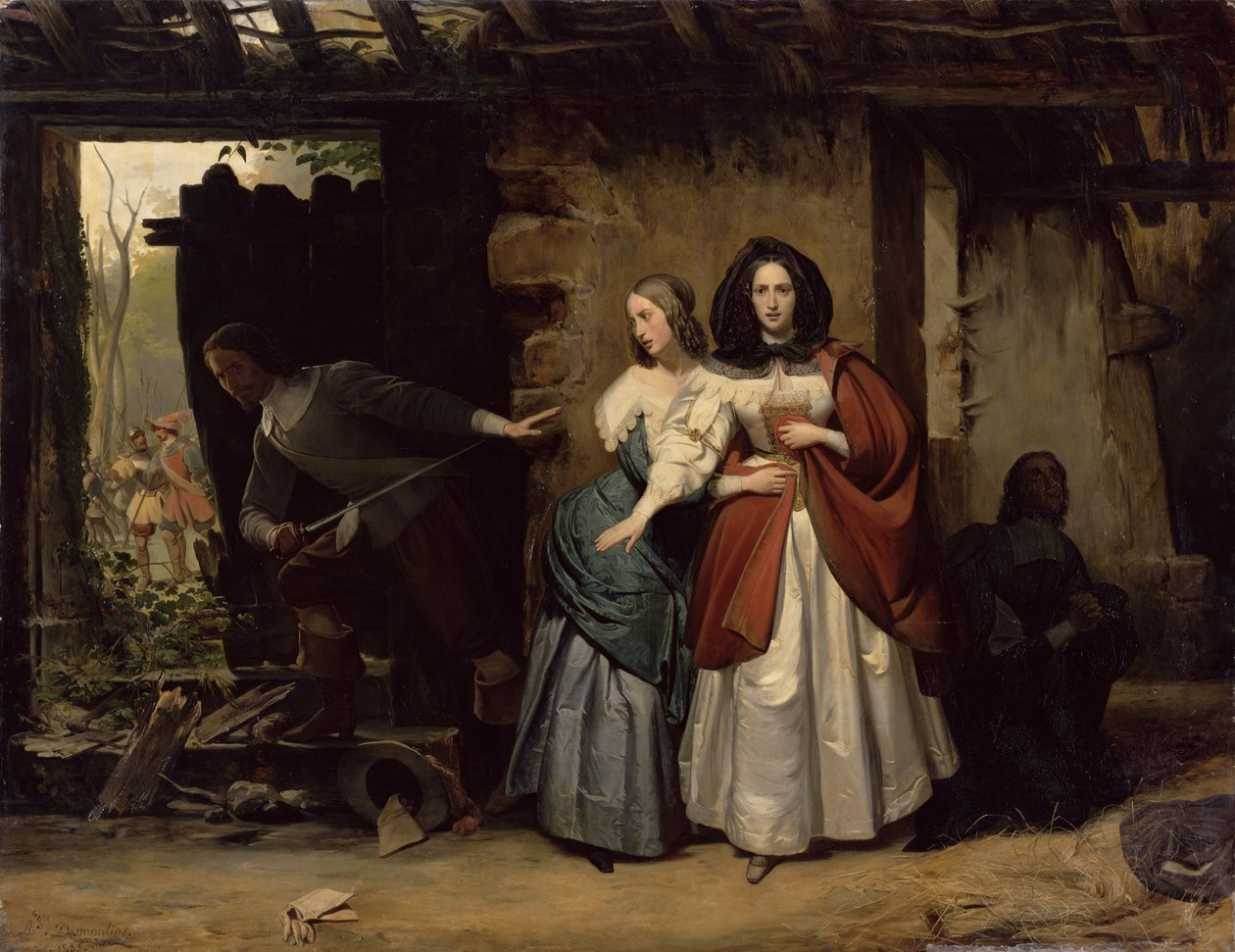 Englannin kuningattaren, Ranskan Henrietta-Marian lento 1638, 1835 tekijältä Francois Augustin Desmoulins
