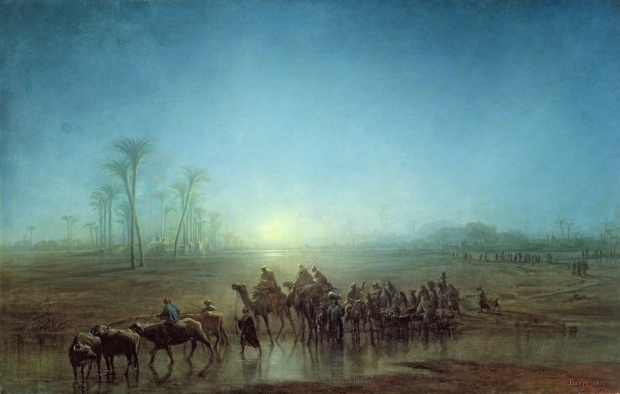 Beduiinien karavaani, 1863 tekijältä Francois Barry