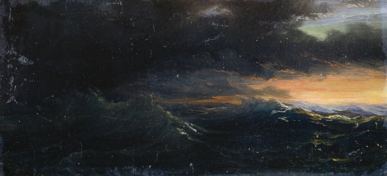 Auringonlasku myrskyisellä merellä tekijältä Francois Barry