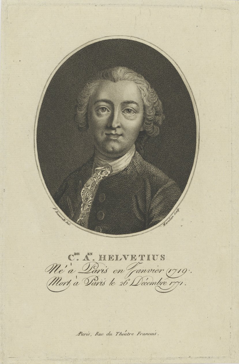 Claude Adrien Helvetiuksen muotokuva 1715-1771, n. 1800. tekijältä Francois Bonneville