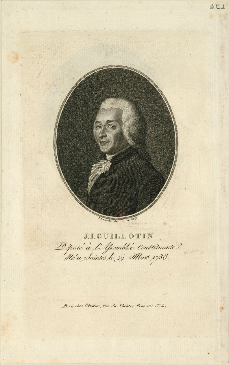 Joseph-Ignace Guillotinin muotokuva 1738-1814, 1796. tekijältä Francois Bonneville