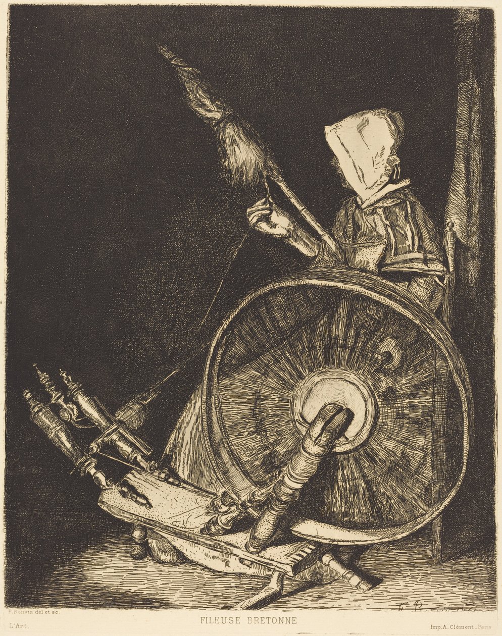 Bretonilainen kehrääjä (Breton Spinner) tekijältä François Bonvin