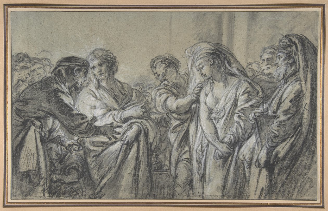Kristus ja aviorikoksesta kiinni jäänyt nainen tekijältä François Boucher