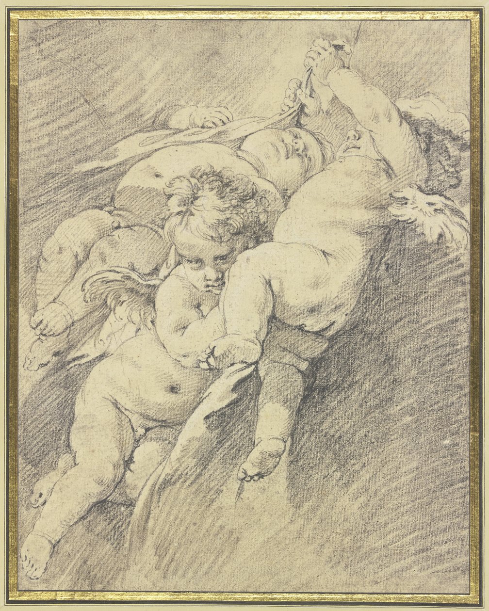 Kolme ilmassa leijuvaa enkeliä tekijältä François Boucher