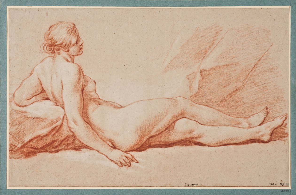 Puoliksi makuulla oleva naismalli tekijältä François Boucher