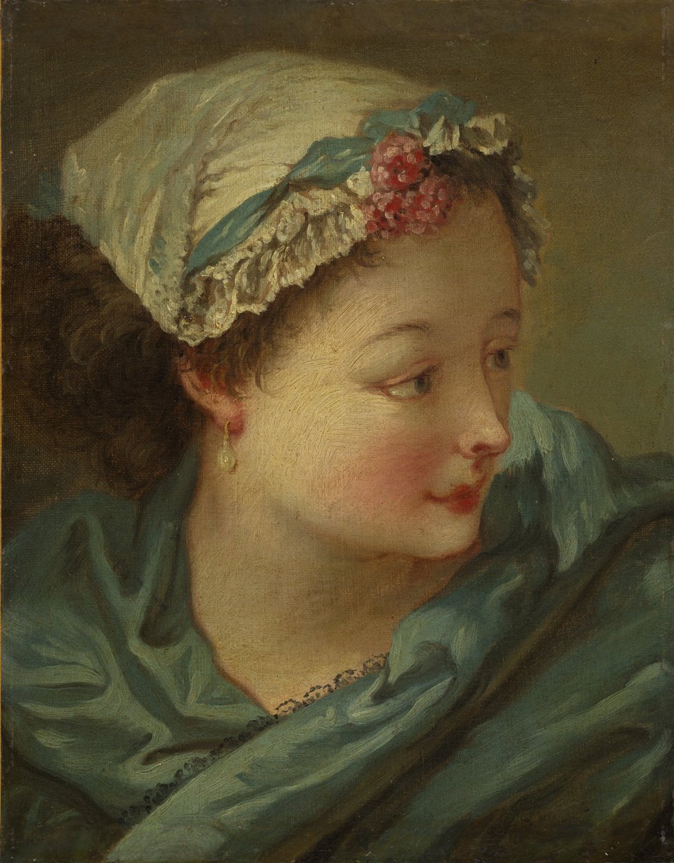 Nuoren naisen pää, 1730-luvun alku (öljy kankaalle) tekijältä François Boucher