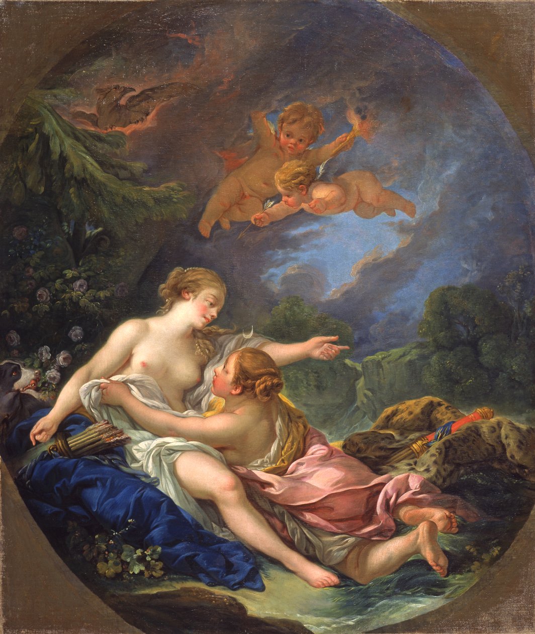 Jupiter ja Callisto, noin 1766 (öljy kankaalle) tekijältä François Boucher