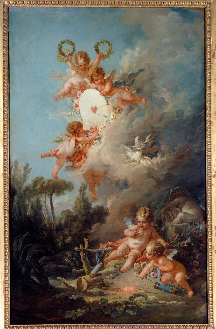 Rakkauden kohde Francois Boucherin (1703-1770) maalaus 1758 su. 2,58 x 1,67 m Pariisi, tekijältä François Boucher
