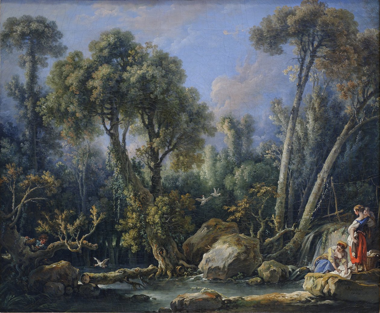 Pesijättäret maisemassa tekijältä François Boucher