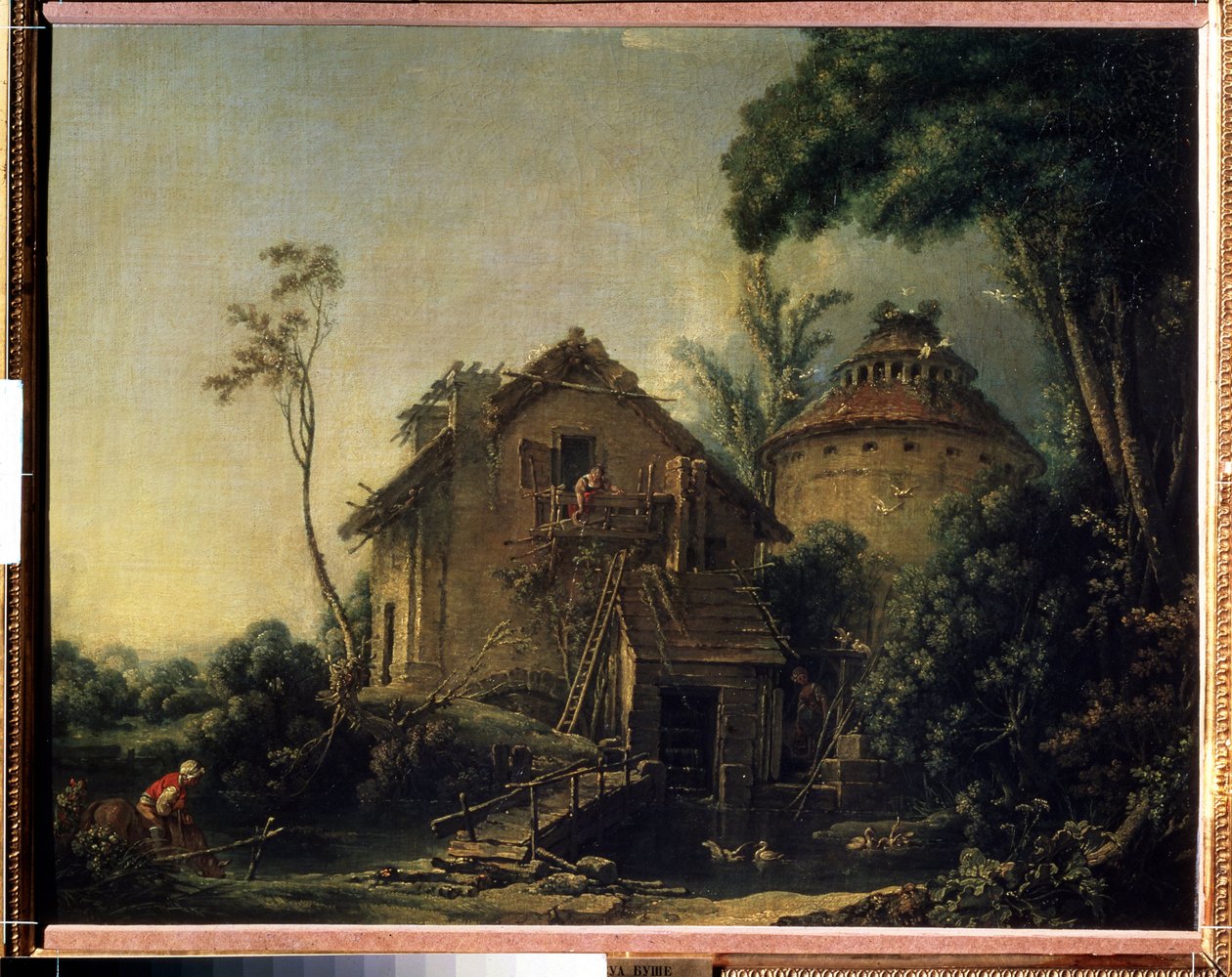 "Le moulin a vent" (tuulimylly) François Boucherin (1703-1770) maalaus 1752 Moskovan Pushkin-museo tekijältä François Boucher
