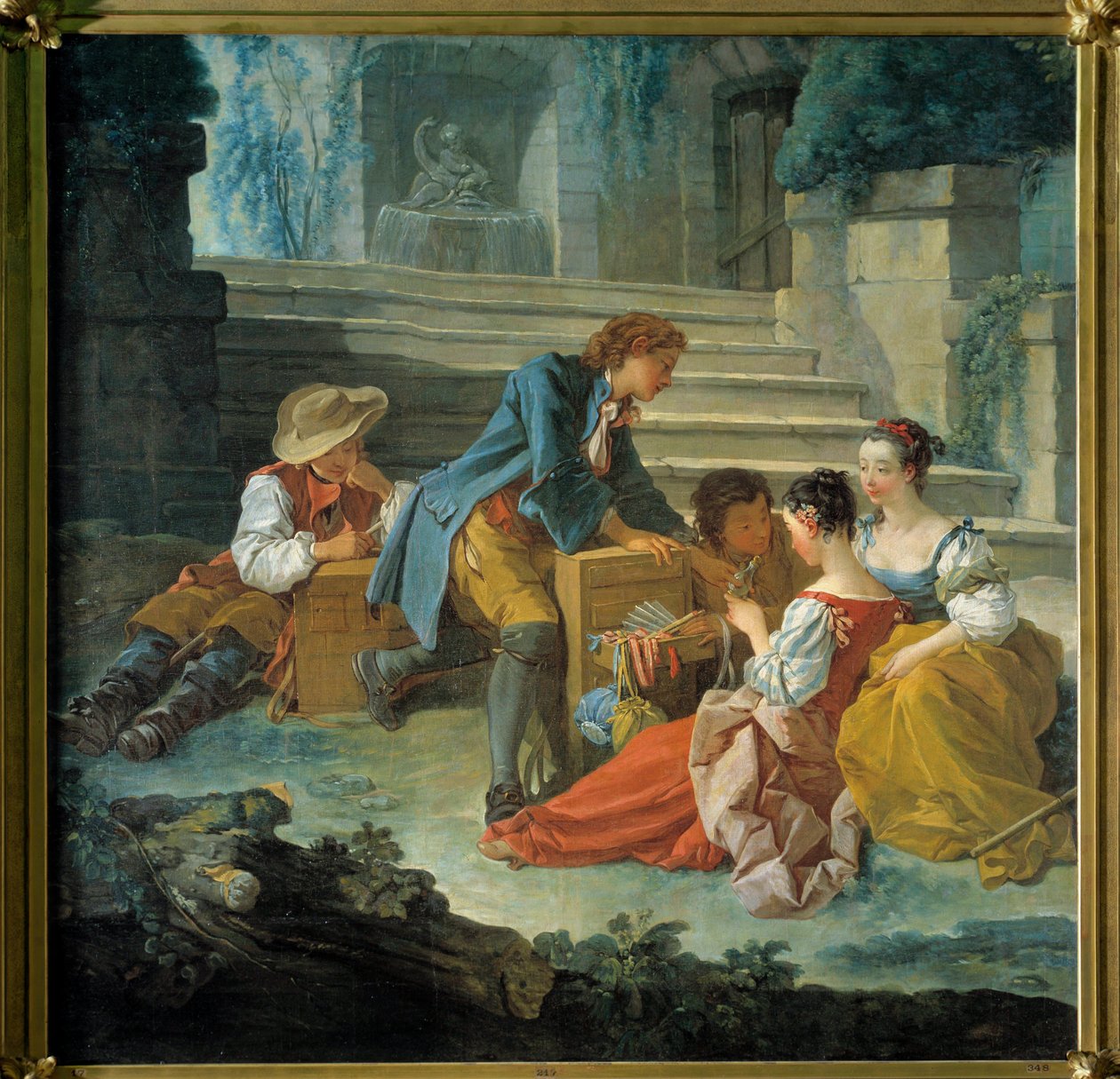 Le petit peddler François Boucherin maalaus (1703-1770). 1735-1740 Yksityinen kokoelma tekijältä François Boucher