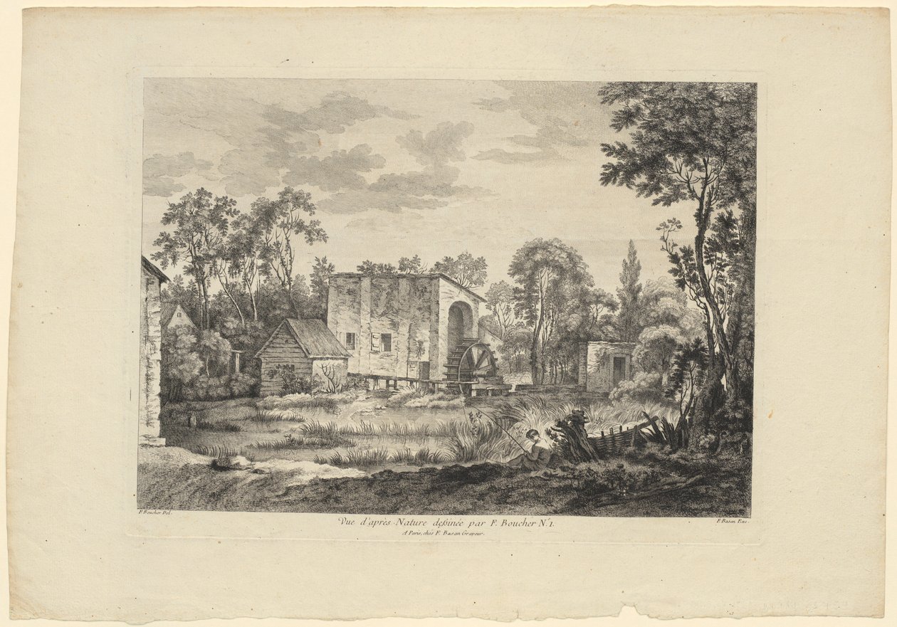 Luonnonkuvaus François Boucherin teoksen mukaan (nro 1) tekijältä François Boucher