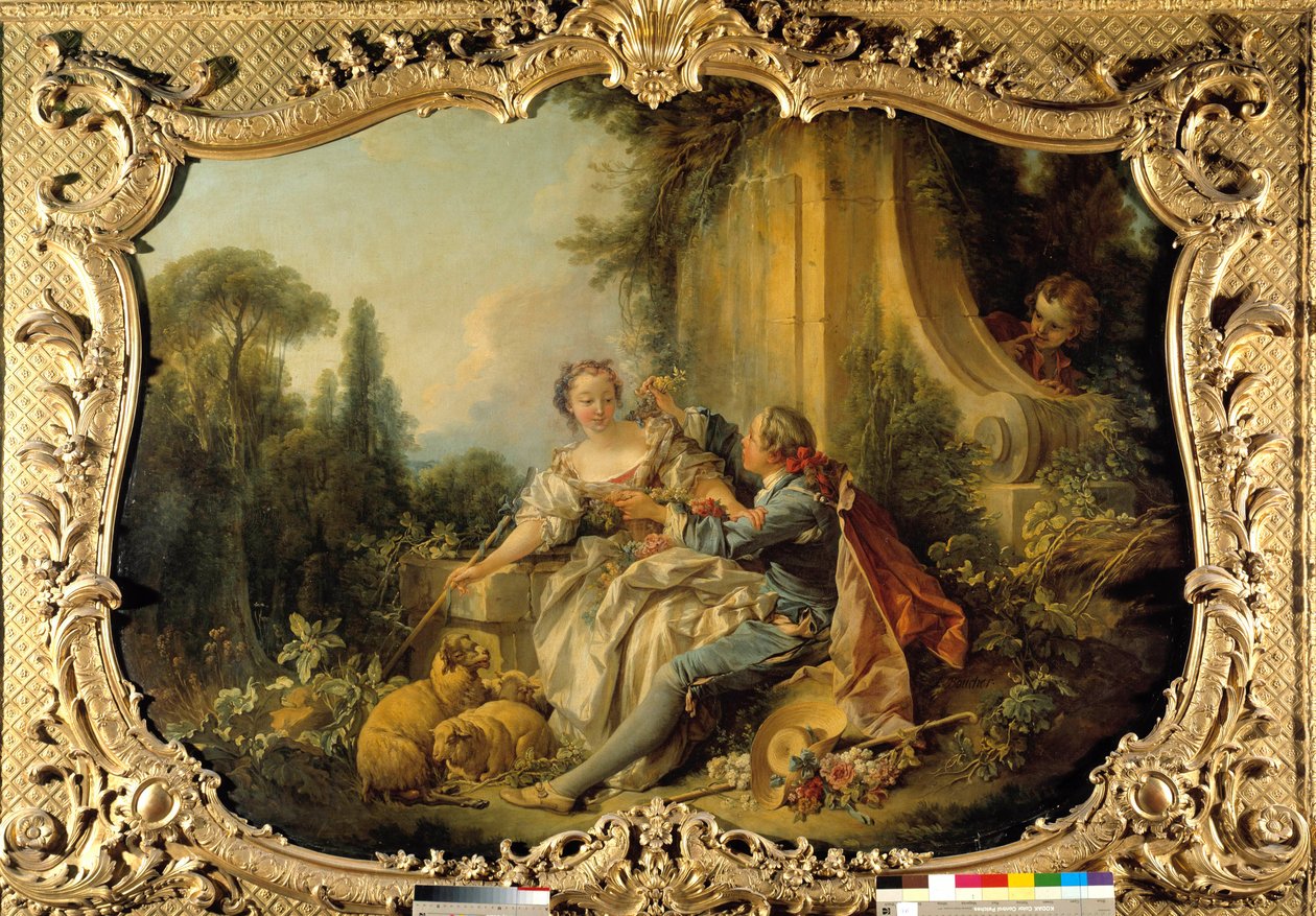 Pastori Gallant Scene Bucolic. François Boucherin (1703-1770) maalaus. 1737-1738. Pariisi, Kansallisarkisto tekijältä François Boucher