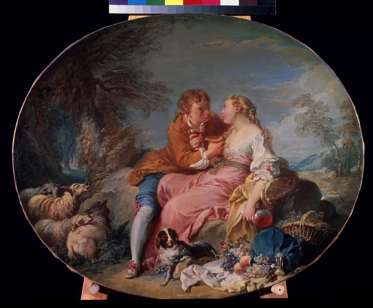 Francois Boucherin (1703-1770) maalaus "Pastoraalinen" 1740 Pushkin-museo, Moskova tekijältä François Boucher
