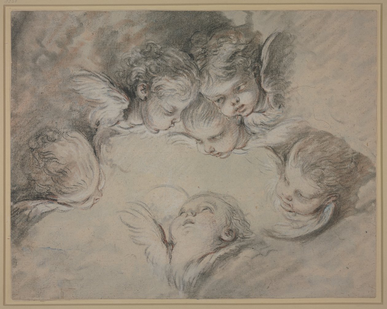 Kuusi enkelipäätä pilvissä tekijältä François Boucher