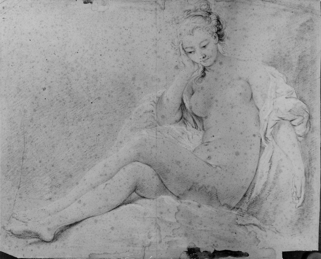 Istuva alaston nainen tekijältä François Boucher