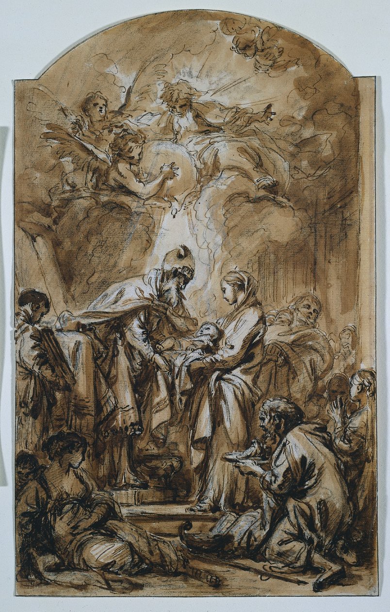 Esitys temppelissä tekijältä François Boucher